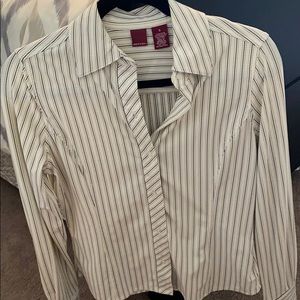 Merona black and cream striped button up